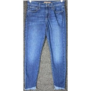 Joes Jeans Maria Skinny Ankle Cut Jeans Sz 27 W Blue Frayed Hem Stretch